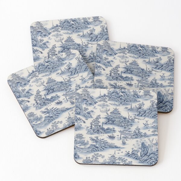 Item preview, Blue and white chinoiserie Ming China porcelain bedspread designed and sold by Kentala.