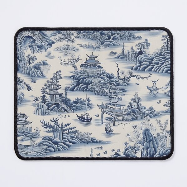 Item preview, Blue and white chinoiserie Ming China porcelain bedspread designed and sold by Kentala.
