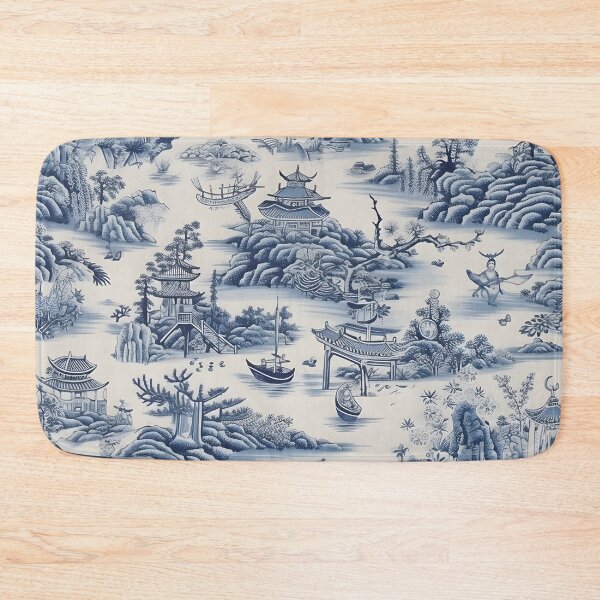 Item preview, Blue and white chinoiserie Ming China porcelain bedspread designed and sold by Kentala.