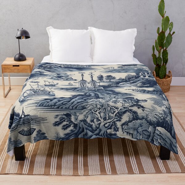 Item preview, Ancient Ming China Chinoiserie Blue and White Duvet Cover designed and sold by Kentala.
