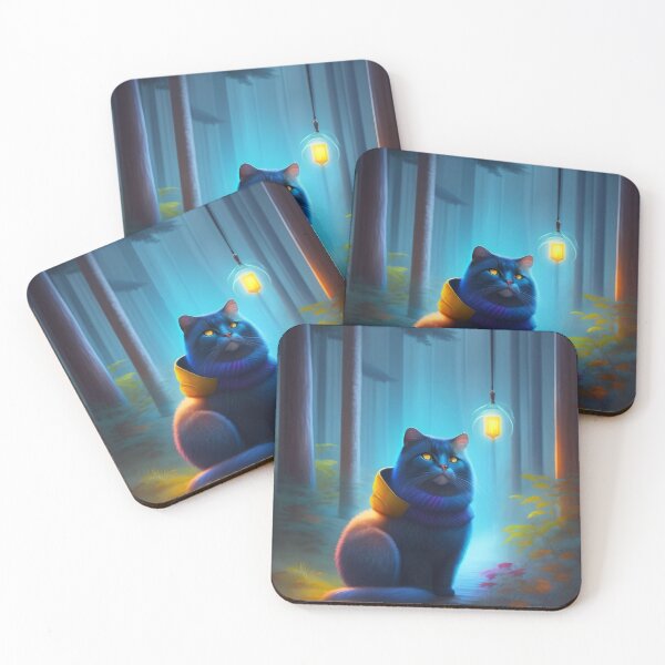 Item preview, Fairytale cat in a blue raincoat designed and sold by NBazilenco.