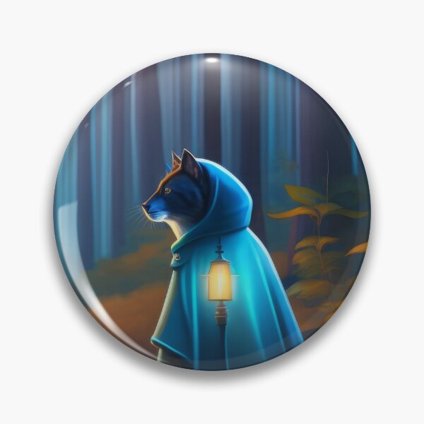 Item preview, Fairytale cat in a blue raincoat designed and sold by NBazilenco.