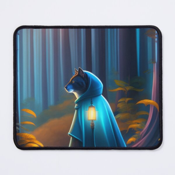 Item preview, Fairytale cat in a blue raincoat designed and sold by NBazilenco.