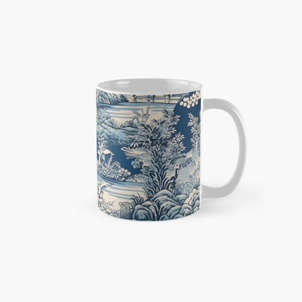 Vajilla japonesa antigua de porcelana con dragón floral azul y blanco
