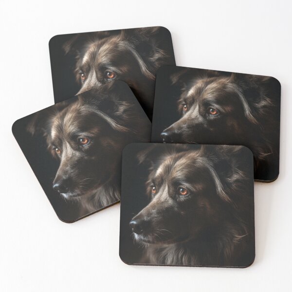 Item preview, Loyal Companion: Stunning Dog Portrait on Black Background designed and sold by IInspired Store.