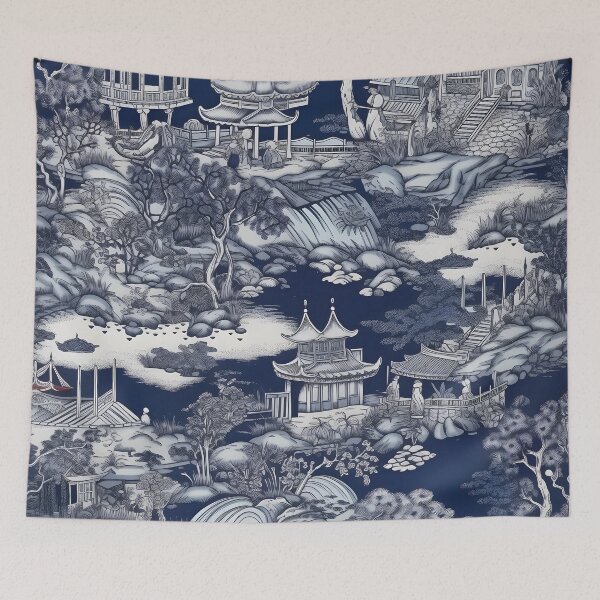 Item preview, Chinoiserie willow pattern ceramic blue white Ming Dynasty designed and sold by Kentala.