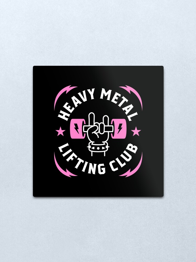 Alternate view of Heavy Metal Lifting Club (Pink) Metal Print