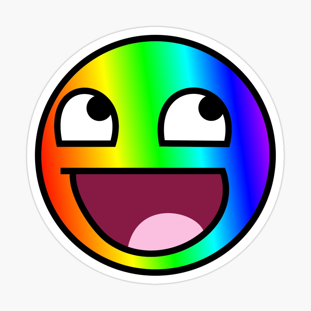 Smile Epic Face Sticker - Smile Epic Face Rainbow - Discover & Share GIFs