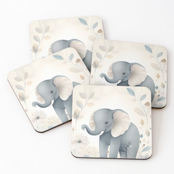 Item preview, Baby Elephant - Elephant Flowery Watercolor designed and sold by NorthGraph.