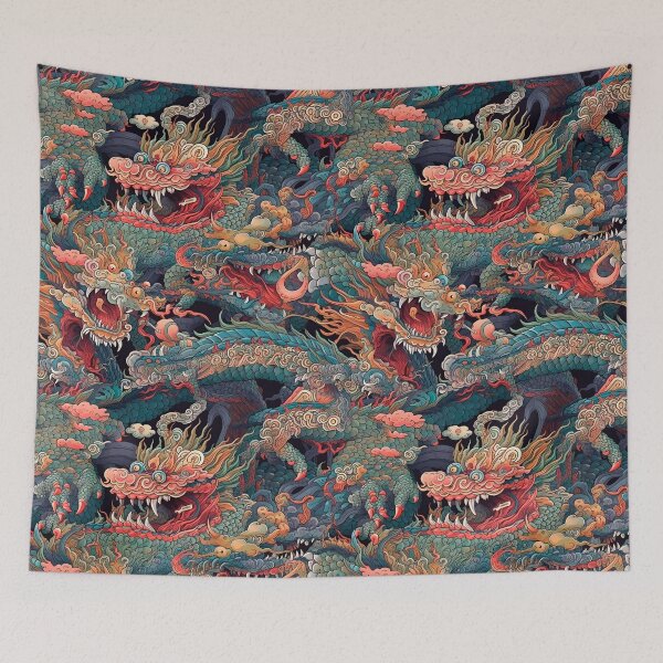 Item preview, Sea Dragons Watercolor Vintage Pattern designed and sold by SecretDicer.