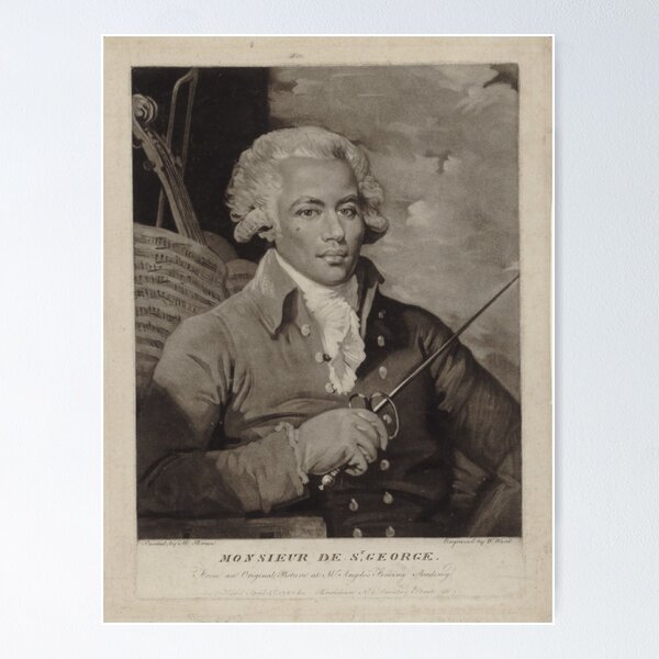 Monsieur de St. George by William Ward after Mather Brown 1788 Poster