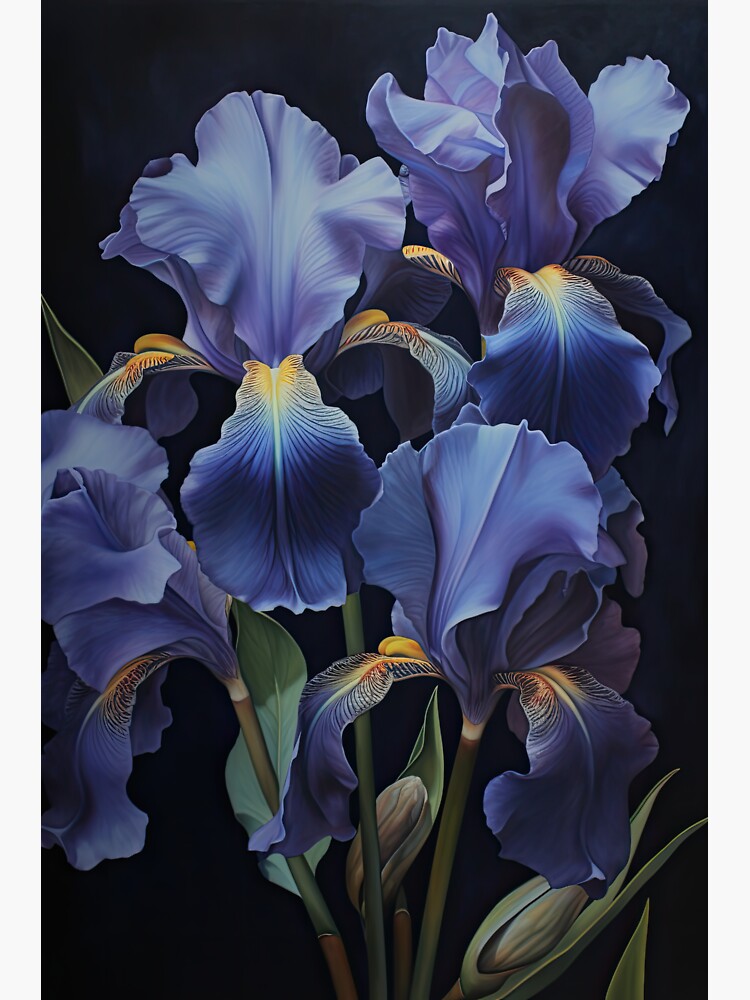 Sticker Blue iris or blueflag flower 