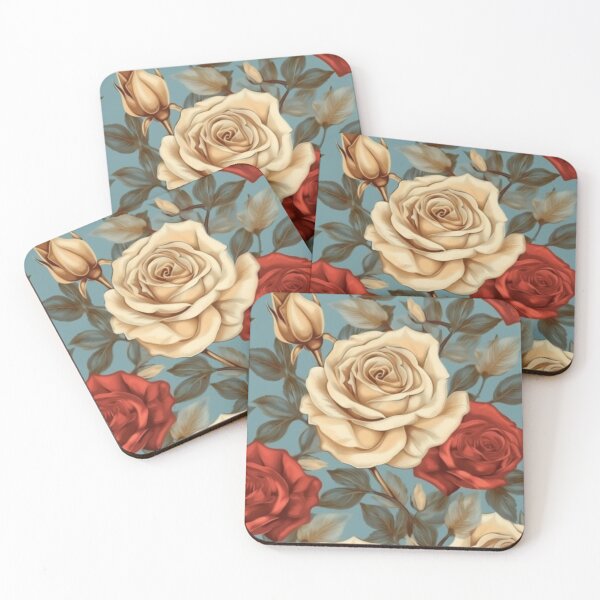 Item preview, BEAUTIFUL BEIGE AND RED ROSE SEAMLESS PATTERN  designed and sold by SPECTRA005.
