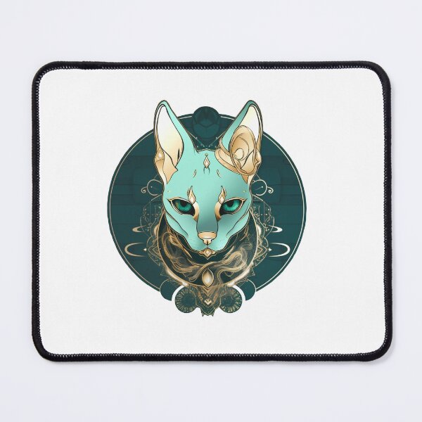 Artikelvorschau, Shinx-Katze. Sphynx-Katze mit floralem Dekor am Körper. Sphinx-Liebhaber, magische Katzen entworfen und verkauft von Anastasiia Yurevych.