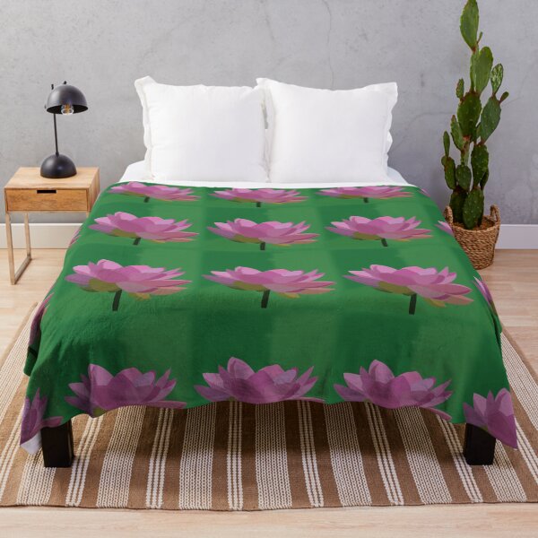Item preview, Pink Lotus Flower on Green Background designed and sold by Nisha Prabhu.