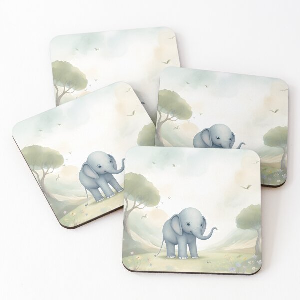 Item preview, Baby Elephant - Elephant With Trees Watercolor designed and sold by NorthGraph.