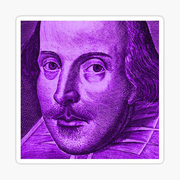 Item preview, Shakespeare Droeshout Engraving Portrait - Hot Purple Version designed and sold by Styled Vintage.
