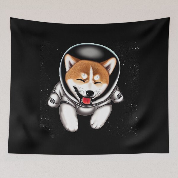 Aperçu de l'œuvre Astronaute de chien mignon dans l'espace créée et vendue par UndergroundLabX.