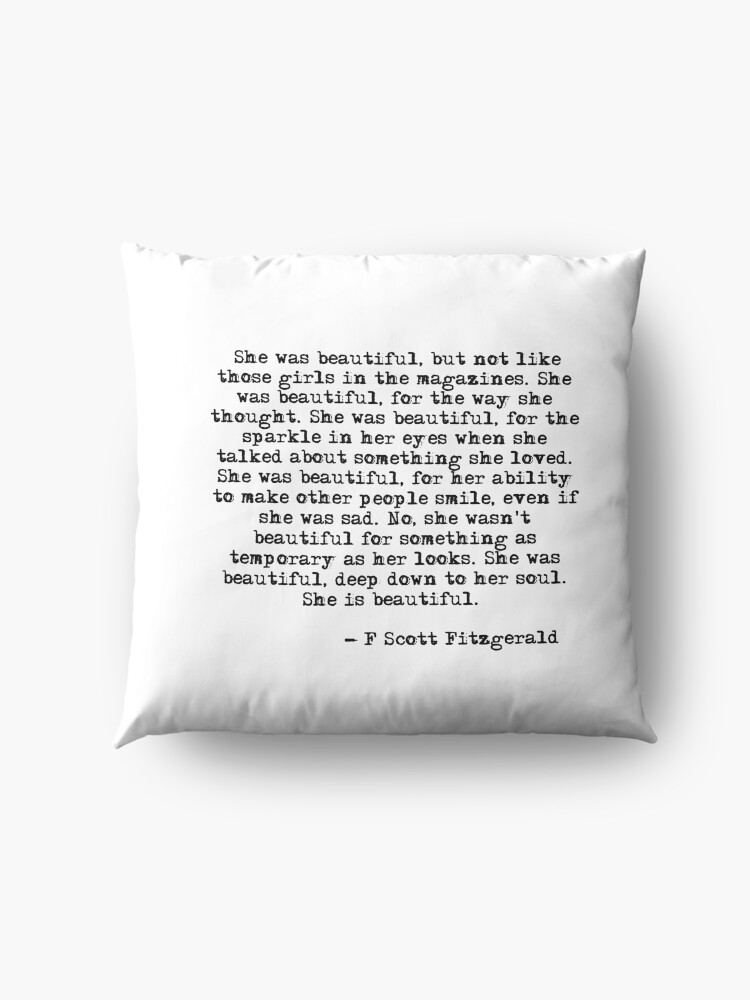 Alternate view of She was beautiful - F Scott Fitzgerald Floor Pillow