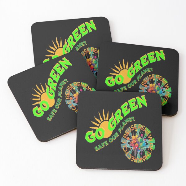 Item preview, Go Green Safe our Planet Recycle Reuse Renew Rethink Crisis Environmental Activism Earth Day Lettering Design, go green safe our planet design inspired by nature designed and sold by Adri Barnard.