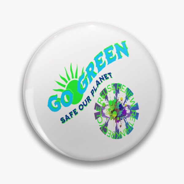 Item preview, Go Green Safe our Planet 2 Recycle Reuse Renew Rethink Crisis Environmental Activism Earth Day Lettering Design, go green safe our planet design inspired by nature designed and sold by Adri Barnard.