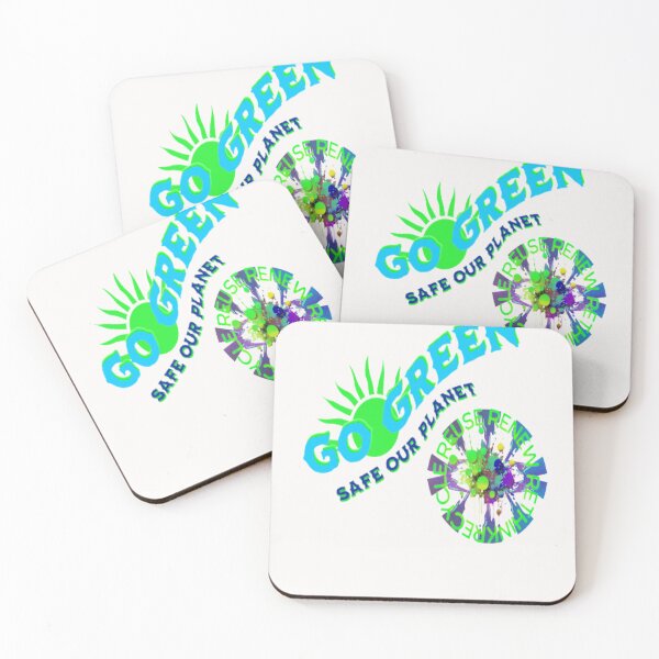 Item preview, Go Green Safe our Planet 2 Recycle Reuse Renew Rethink Crisis Environmental Activism Earth Day Lettering Design, go green safe our planet design inspired by nature designed and sold by Adri Barnard.