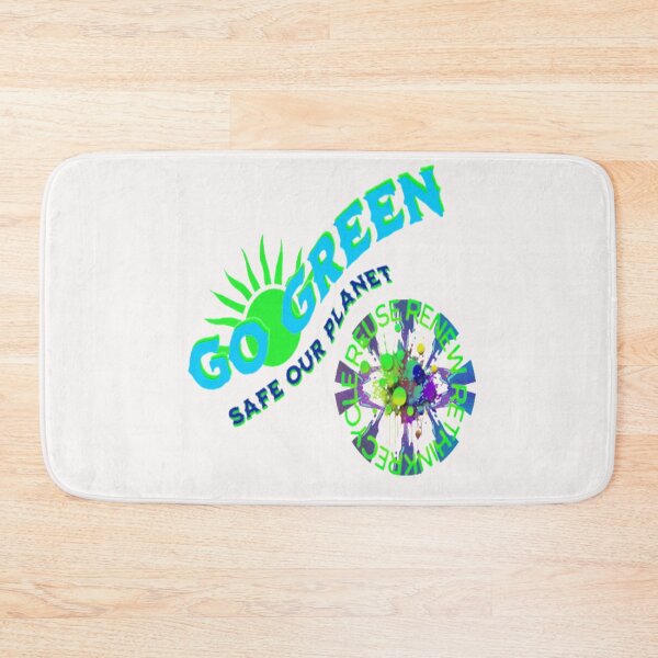 Item preview, Go Green Safe our Planet 2 Recycle Reuse Renew Rethink Crisis Environmental Activism Earth Day Lettering Design, go green safe our planet design inspired by nature designed and sold by Adri Barnard.