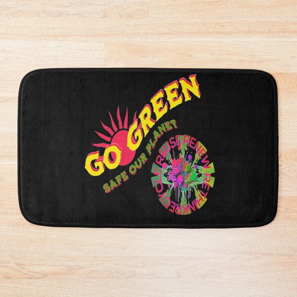 Item preview, Go Green Safe our Planet 3 Recycle Reuse Renew Rethink Crisis Environmental Activism Earth Day Lettering Design, go green safe our planet design inspired by nature designed and sold by Adri Barnard.