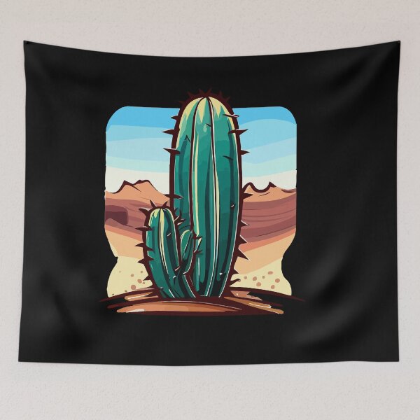 Item preview, A cactus with a desert landscape in the background designed and sold by Colorful Dreams.
