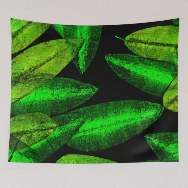 Item preview, Neon Green Leaves Art. Buy Now designed and sold by Health And Fitness Posts e-Store.