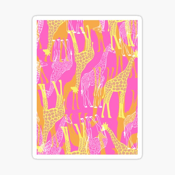 Giraffe Decal With Monogram in Your Choice of Fun Preppy 