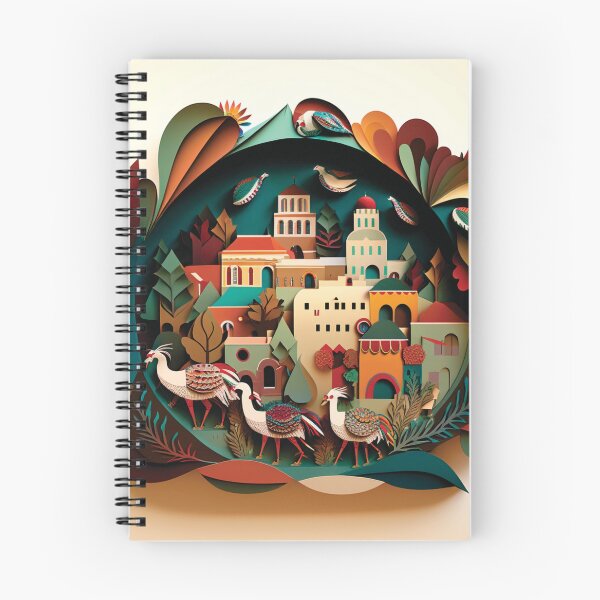 Item preview, three beautiful birds with colorful landscape in the background designed and sold by artpapercuts.
