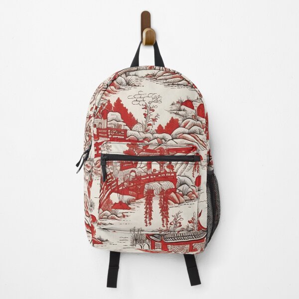 Item preview, China Garden Tea House Chinoiserie - Red and White designed and sold by Kentala.