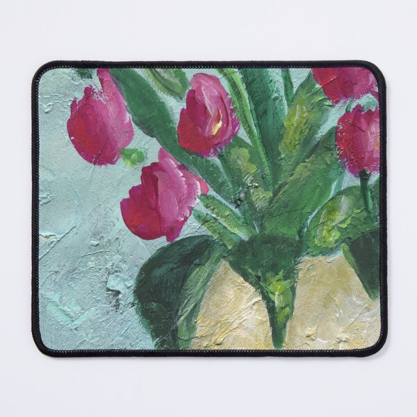 Item preview, Textured painting of tulips in a vase designed and sold by AnissaF.