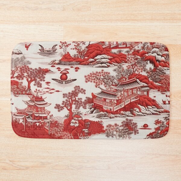 Item preview, Chinoiserie China garden - red and white porcelain bed linen designed and sold by Kentala.