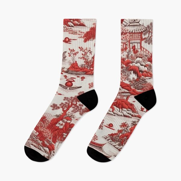 Item preview, Chinoiserie China garden - red and white porcelain bed linen designed and sold by Kentala.