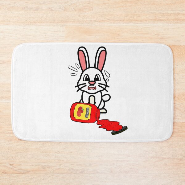 Item preview, Cute White bunny Spilled Tomato Ketchup designed and sold by Pet Station.