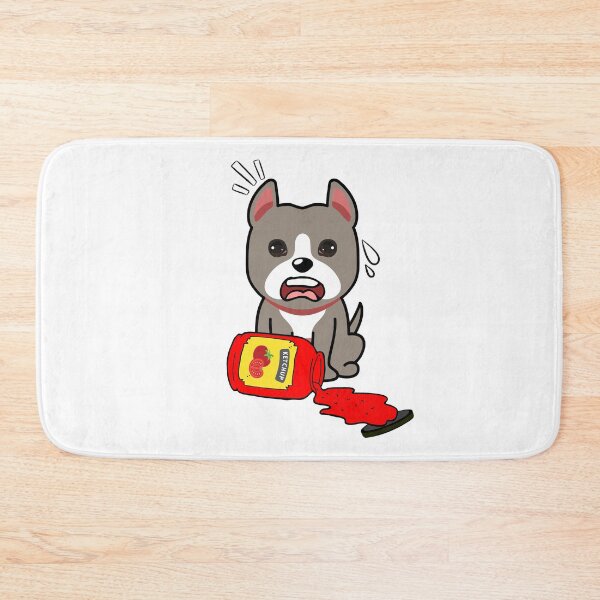 Item preview, Cute Grey Dog Spilled Tomato Ketchup designed and sold by Pet Station.
