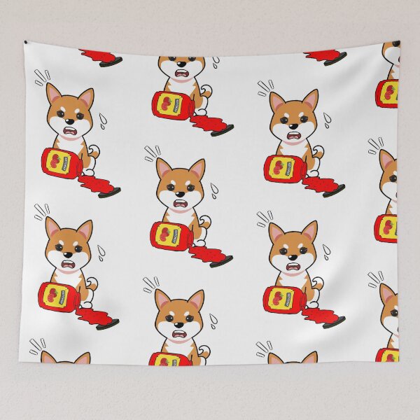 Item preview, Cute Orange dog Dog Spilled Tomato Ketchup designed and sold by Pet Station.