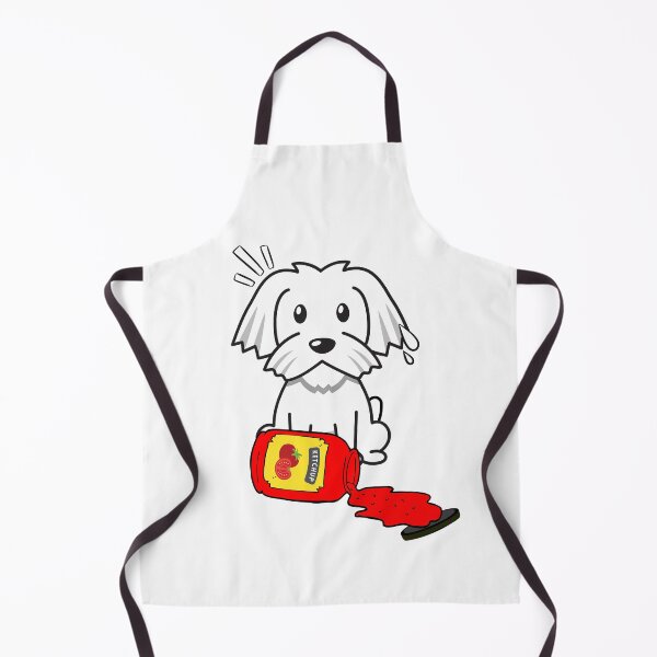 Item preview, Cute White Dog Spilled Tomato Ketchup designed and sold by Pet Station.