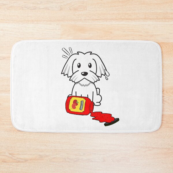 Item preview, Cute White Dog Spilled Tomato Ketchup designed and sold by Pet Station.