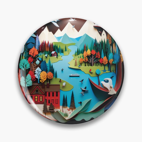 Item preview, hidden landscape with rivers and mountains designed and sold by artpapercuts.