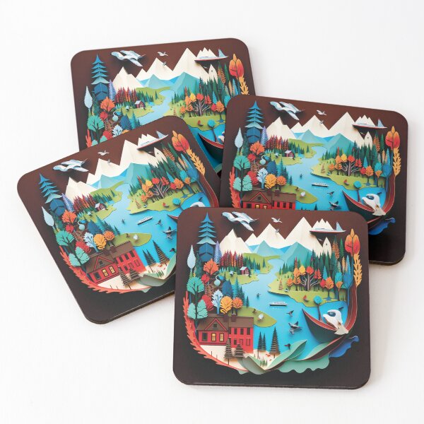 Item preview, hidden landscape with rivers and mountains designed and sold by artpapercuts.