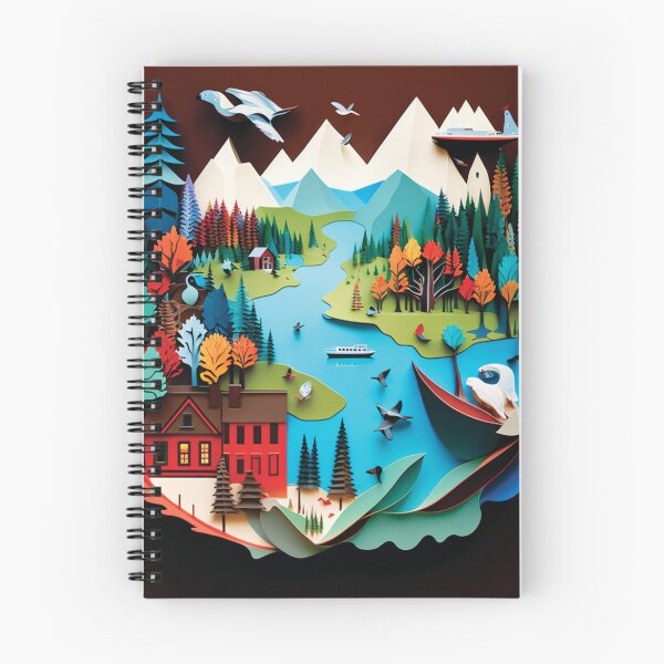 Item preview, hidden landscape with rivers and mountains designed and sold by artpapercuts.
