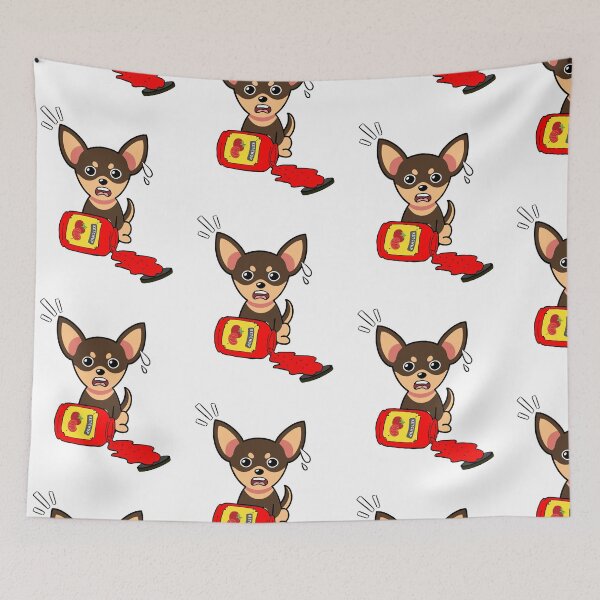 Item preview, Cute Small Dog Spilled Tomato Ketchup designed and sold by Pet Station.