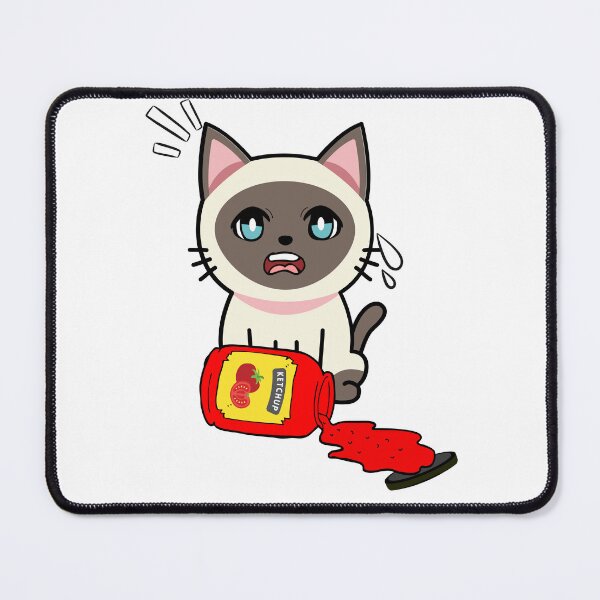 Item preview, Cute siamese cat Spilled Tomato Ketchup designed and sold by Pet Station.