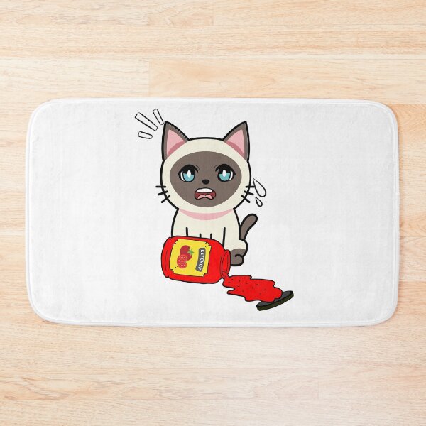 Item preview, Cute siamese cat Spilled Tomato Ketchup designed and sold by Pet Station.