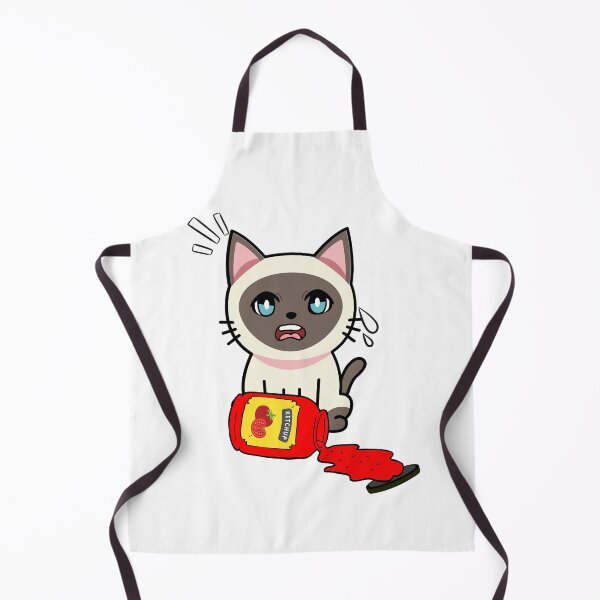 Item preview, Cute siamese cat Spilled Tomato Ketchup designed and sold by Pet Station.