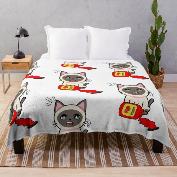 Item preview, Cute siamese cat Spilled Tomato Ketchup designed and sold by Pet Station.