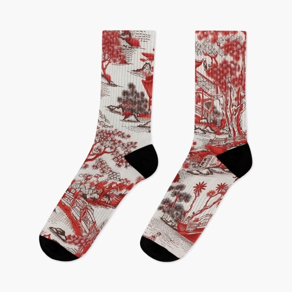 Item preview, Ancient Ming China Chinoiserie - Red and White Linen designed and sold by Kentala.